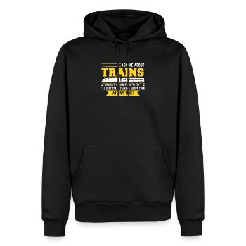 Train trains train modèle - Sweat à capuche Premium bio Homme - noir - Devant - Nico (187cm)