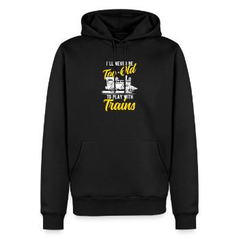 Train trains train modèle - Sweat à capuche Premium bio Homme - noir - Devant - Nico (187cm)