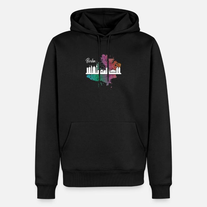 Berlin - Männer Premium Bio Hoodie - Schwarz