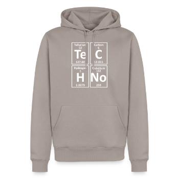 TeChNo Elements System - Männer Premium Bio Hoodie - Taupe - Vorne - Nico (187cm)