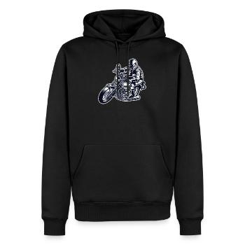 Motorradfahrer - Männer Premium Bio Hoodie - Schwarz - Vorne - Nico (187cm)