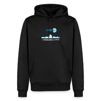Leipzig - Sweat à capuche Premium bio Homme - noir - Devant - Nico (187cm)