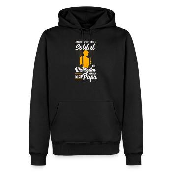 Soldat Soldaten Militär Bund Geschenk Geschenkidee - Männer Premium Bio Hoodie - Schwarz - Vorne - Nico (187cm)