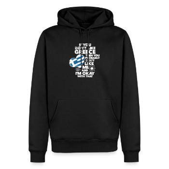 Griechenland - Männer Premium Bio Hoodie - Schwarz - Vorne - Nico (187cm)