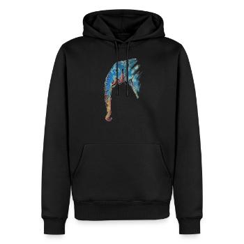 Elefant-Design - Männer Premium Bio Hoodie - Schwarz - Vorne - Nico (187cm)