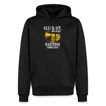 Blasmusik Musiker Musik Geschenk · Baritone - Männer Premium Bio Hoodie - Schwarz - Vorne - Nico (187cm)
