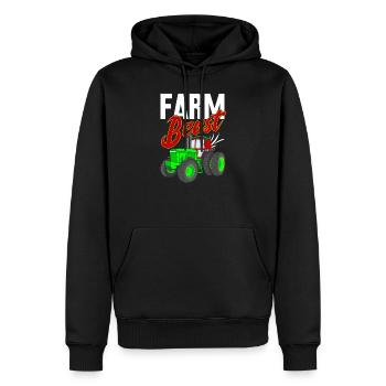 Farmer Tracktor Landwirtschaft Geschenk Spruch Bäu - Männer Premium Bio Hoodie - Schwarz - Vorne - Nico (187cm)