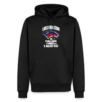 Liechtenstein - Männer Premium Bio Hoodie - Schwarz - Vorne - Nico (187cm)