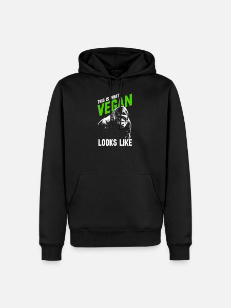 Vegan - Männer Premium Bio Hoodie - Schwarz