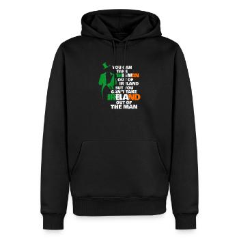 Irland - Männer Premium Bio Hoodie - Schwarz - Vorne - Nico (187cm)