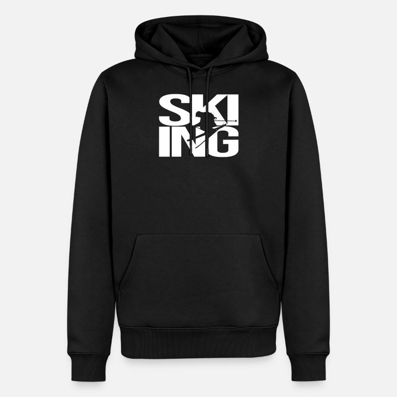 Skiing - Männer Premium Bio Hoodie - Schwarz