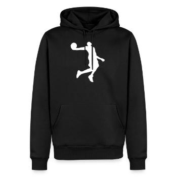 Cadeau de sport de basket-ball - Sweat à capuche Premium bio Homme - noir - Devant - Nico (187cm)
