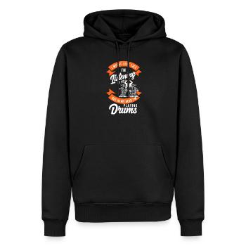 Schlagzeug Schlagzeuger Drummer Geschenk - Männer Premium Bio Hoodie - Schwarz - Vorne - Nico (187cm)