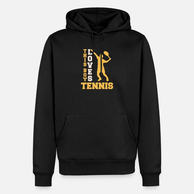 tennis - Sweat à capuche Premium bio Homme - noir