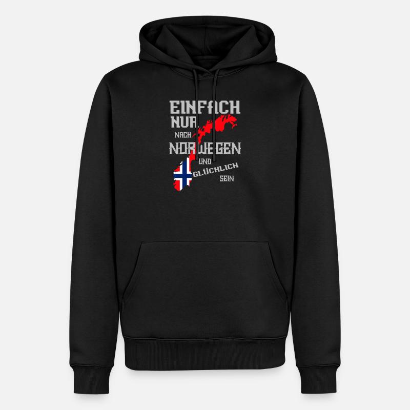 Norwegen - Männer Premium Bio Hoodie - Schwarz