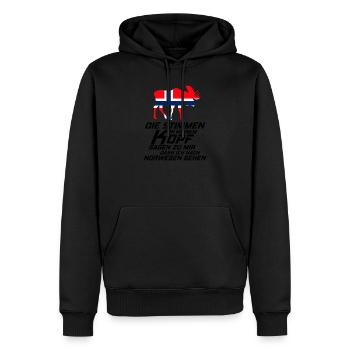Norwegen - Männer Premium Bio Hoodie - Schwarz - Vorne - Nico (187cm)