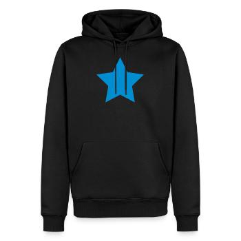 Stern Blau - Männer Premium Bio Hoodie - Schwarz - Vorne - Nico (187cm)