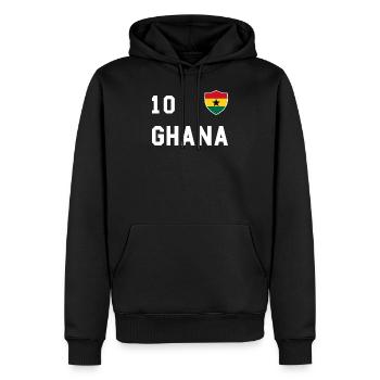 Drapeau du Ghana, cadeau - Sweat à capuche Premium bio Homme - noir - Devant - Nico (187cm)