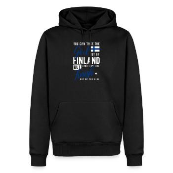 Finlande - Sweat à capuche Premium bio Homme - noir - Devant - Nico (187cm)