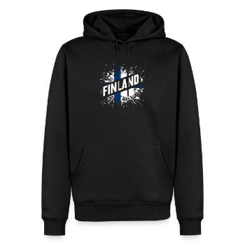 Finlande - Sweat à capuche Premium bio Homme - noir - Devant - Nico (187cm)