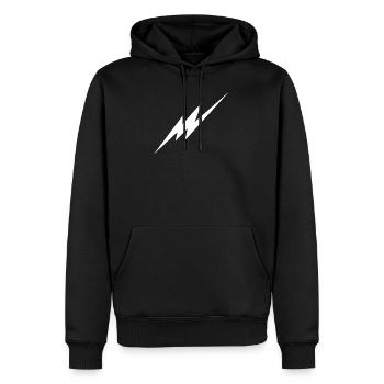 Blitz - Männer Premium Bio Hoodie - Schwarz - Vorne - Nico (187cm)