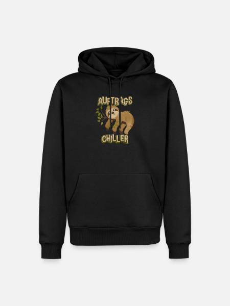 Faultier - Männer Premium Bio Hoodie - Schwarz