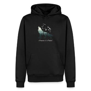 Loup - Sweat à capuche Premium bio Homme - noir - Devant - Nico (187cm)