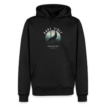 Loup - Sweat à capuche Premium bio Homme - noir - Devant - Nico (187cm)