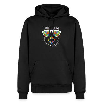 L'autisme - Sweat à capuche Premium bio Homme - noir - Devant - Nico (187cm)