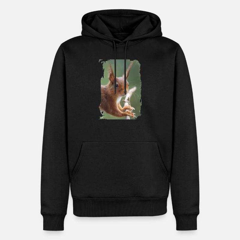 Eichhörnchen - Männer Premium Bio Hoodie - Schwarz