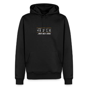 la physique - Sweat à capuche Premium bio Homme - noir - Devant - Nico (187cm)