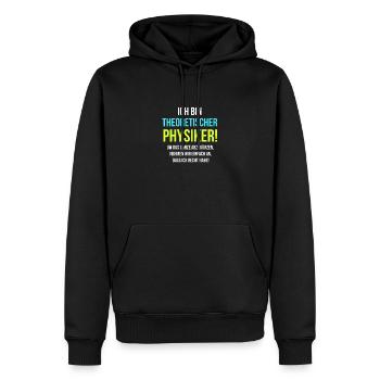 Physik - Männer Premium Bio Hoodie - Schwarz - Vorne - Nico (187cm)