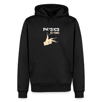 Physik Studium Wissenschaft Physiker Geschenk Lehr - Männer Premium Bio Hoodie - Schwarz - Vorne - Nico (187cm)