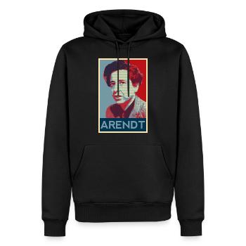 Hannah Arendt Poster - Men’s Premium Organic Hoodie - black - Front - Nico (187cm)