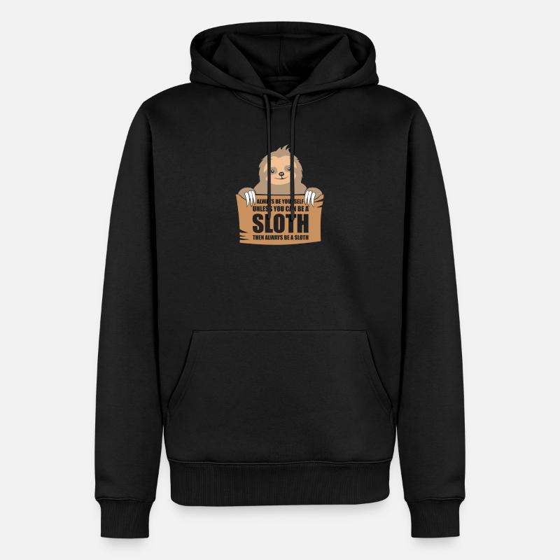 Faultier - Männer Premium Bio Hoodie - Schwarz