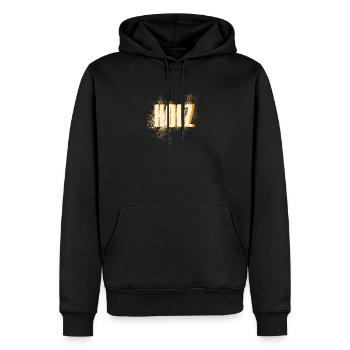 Holz - Männer Premium Bio Hoodie - Schwarz - Vorne - Nico (187cm)