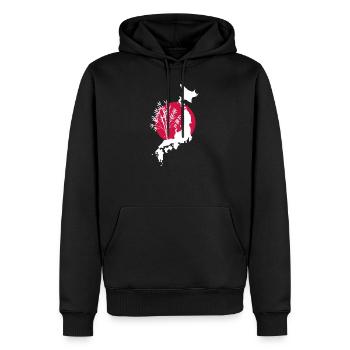 Japan - Männer Premium Bio Hoodie - Schwarz - Vorne - Nico (187cm)