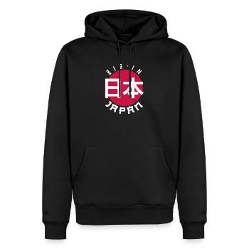 Japan - Männer Premium Bio Hoodie - Schwarz - Vorne - Nico (187cm)