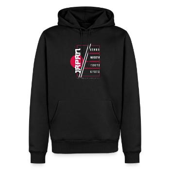 Japan - Männer Premium Bio Hoodie - Schwarz - Vorne - Nico (187cm)