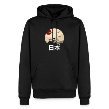 Japan - Männer Premium Bio Hoodie - Schwarz - Vorne - Nico (187cm)