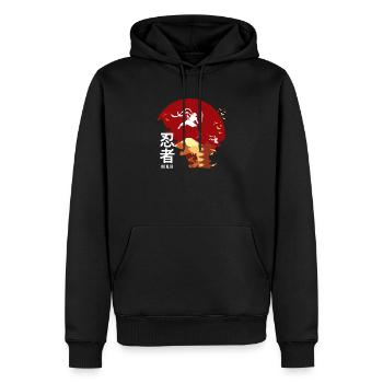Japan - Männer Premium Bio Hoodie - Schwarz - Vorne - Nico (187cm)