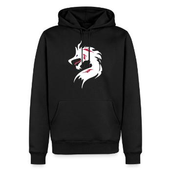 ❤️👄🐉Dragon en caractère chinois-Dragon d'amour- 龍 - Sweat à capuche Premium bio Homme - noir - Devant - Nico (187cm)