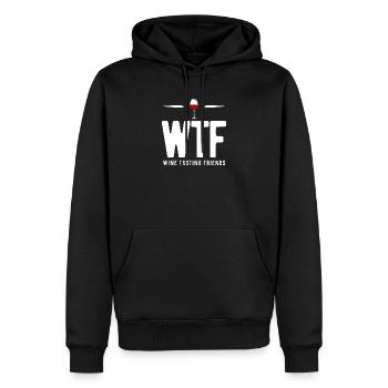 Du vin - Sweat à capuche Premium bio Homme - noir - Devant - Nico (187cm)