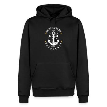 Norderney - Männer Premium Bio Hoodie - Schwarz - Vorne - Nico (187cm)