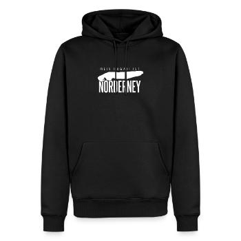 Norderney - Männer Premium Bio Hoodie - Schwarz - Vorne - Nico (187cm)