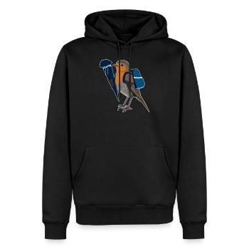 Sac d'école European Robin Start bleu - Sweat à capuche Premium bio Homme - noir - Devant - Nico (187cm)