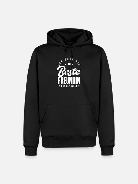 Freundin - Männer Premium Bio Hoodie - Schwarz