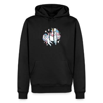 Transgender Einhorn Trans Pride - Männer Premium Bio Hoodie - Schwarz - Vorne - Nico (187cm)