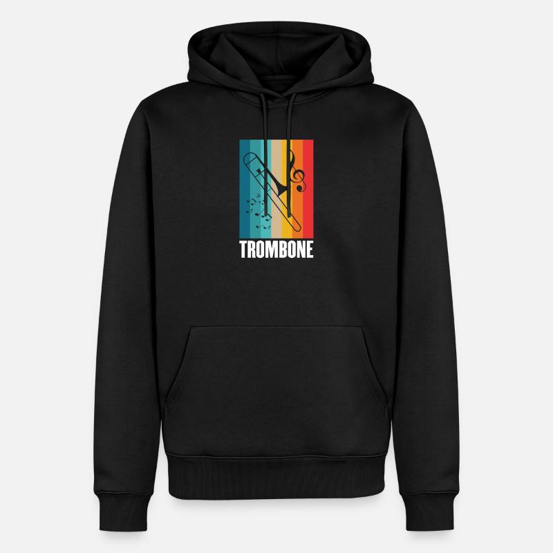 Posaune - Männer Premium Bio Hoodie - Schwarz
