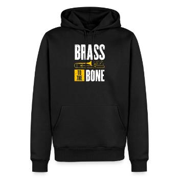 Posaune - Männer Premium Bio Hoodie - Schwarz - Vorne - Nico (187cm)